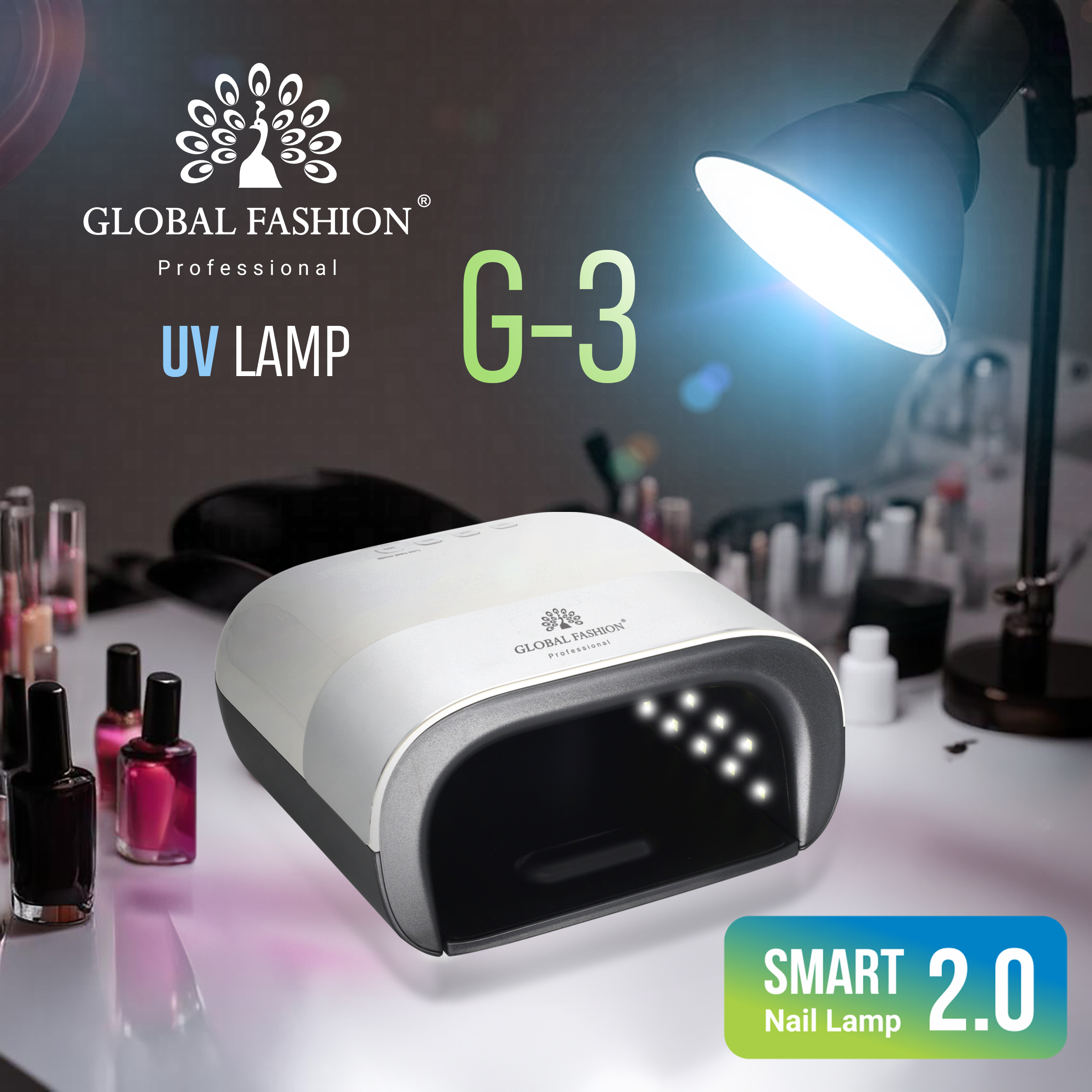 Лампа для сушіння нігтів LED/UV Professional Smart 2.0 48W G-3 Global Fashion: інноваційний продукт високої якості